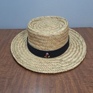 Disney World Parks Authentic  Mickey Mouse Straw Hat Adult One Size Beach